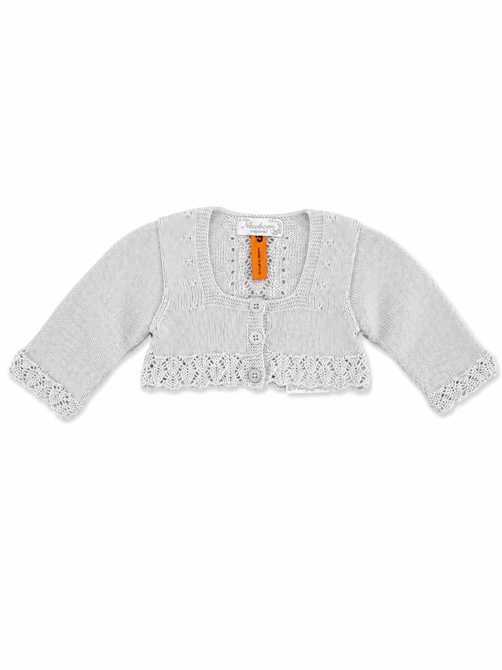 Mayoral Newborn Baby Knit Bolero Cardigan 0-1M 55cm Gray Made in Spain
